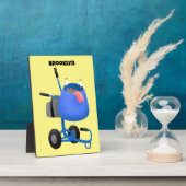 Blauer Zementmischer Cartoon Fotoplatte (Seite)