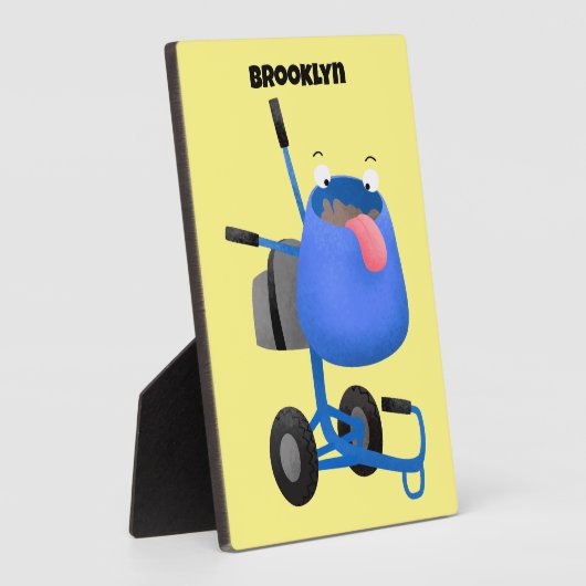 Blauer Zementmischer Cartoon Fotoplatte (Seite)