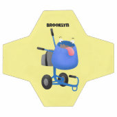 Blauer Zementmischer Cartoon Fußball (Flach)