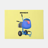 Blauer Zementmischer Cartoon Fußmatte (Vorderseite)