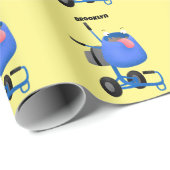 Blauer Zementmischer Cartoon Geschenkpapier (Rolleneckpunkt)