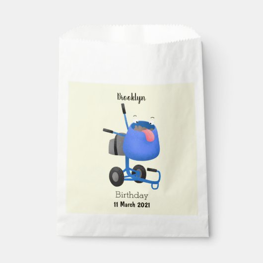 Blauer Zementmischer Cartoon Geschenktütchen (Vorderseite)