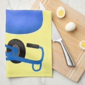 Blauer Zementmischer Cartoon Geschirrtuch (Viertel Falte)