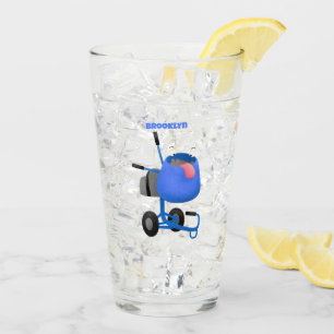 Blauer Zementmischer Cartoon Glas