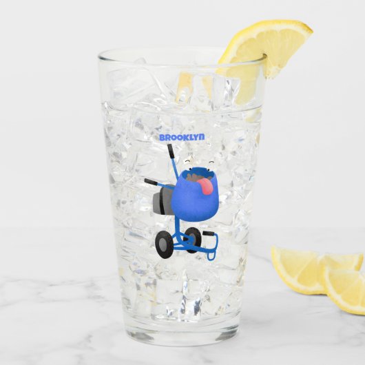 Blauer Zementmischer Cartoon Glas (Rückseite Ice)