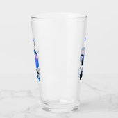 Blauer Zementmischer Cartoon Glas (Links)
