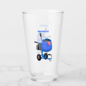 Blauer Zementmischer Cartoon Glas (Vorderseite)