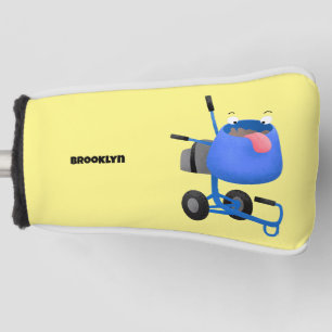 Blauer Zementmischer Cartoon Golf Headcover