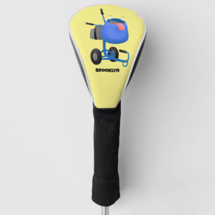 Blauer Zementmischer Cartoon Golf Headcover