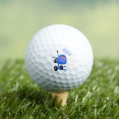 Blauer Zementmischer Cartoon Golfball (Insitu T-Shirt)