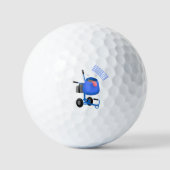 Blauer Zementmischer Cartoon Golfball (Vorderseite)