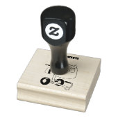 Blauer Zementmischer Cartoon Gummistempel (Stempel)