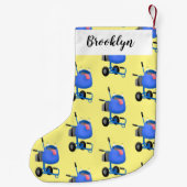 Blauer Zementmischer Cartoon Kleiner Weihnachtsstrumpf (Rückseite)