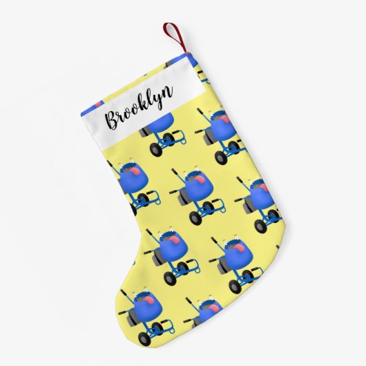Blauer Zementmischer Cartoon Kleiner Weihnachtsstrumpf (Rückseite (Hängend))