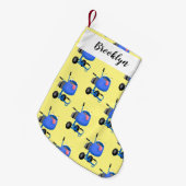 Blauer Zementmischer Cartoon Kleiner Weihnachtsstrumpf (Vorderansicht (hängend))