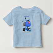 Blauer Zementmischer Cartoon Kleinkind T-shirt (Vorderseite)