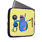 Blauer Zementmischer Cartoon Laptopschutzhülle (Vorne Rechts)