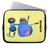Blauer Zementmischer Cartoon Laptopschutzhülle (Vorderseite)