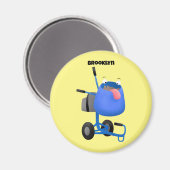 Blauer Zementmischer Cartoon Magnet (Vorderseite/Rückseite)