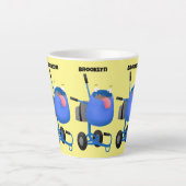 Blauer Zementmischer Cartoon Milchtasse (Vorderseite)