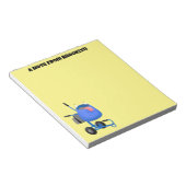 Blauer Zementmischer Cartoon Notizblock (angewinkelt)