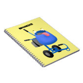 Blauer Zementmischer Cartoon Notizblock (Rechte Seite)