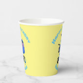 Blauer Zementmischer Cartoon Pappbecher (Links)