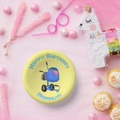 Blauer Zementmischer Cartoon Pappteller (Party)