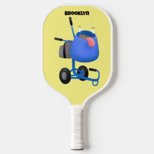Blauer Zementmischer Cartoon Pickleball Schläger