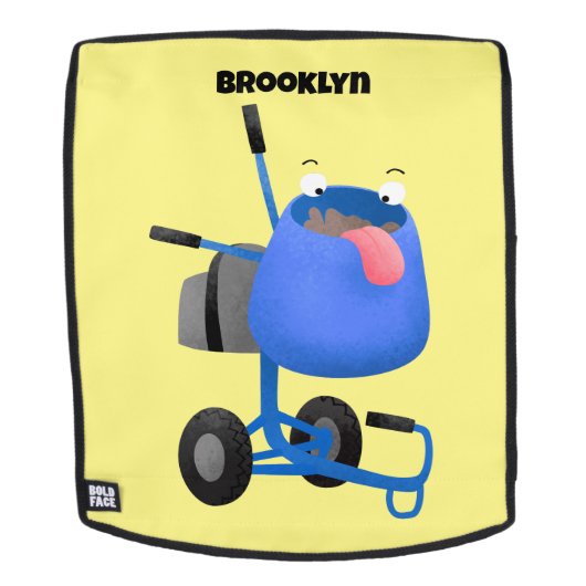Blauer Zementmischer Cartoon Rucksack (Abnehmbare Front)