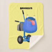 Blauer Zementmischer Cartoon Sherpadecke (Vorderseite)