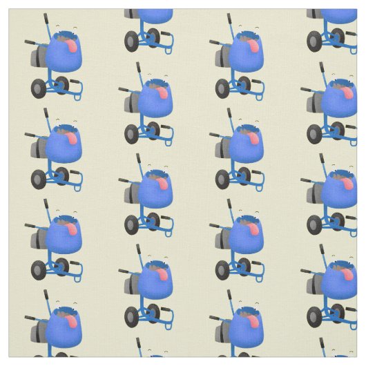 Blauer Zementmischer Cartoon Stoff (Muster)