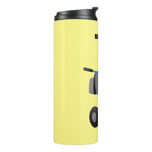 Blauer Zementmischer Cartoon Thermosbecher (Nach links gedreht)