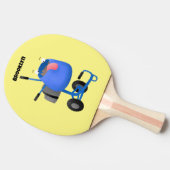Blauer Zementmischer Cartoon Tischtennis Schläger (Seitenansicht)