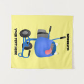 Blauer Zementmischer Cartoon Wandteppich (Vorderseite (Horizontal))