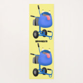 Blauer Zementmischer Cartoon Yogamatte (Rückseite)