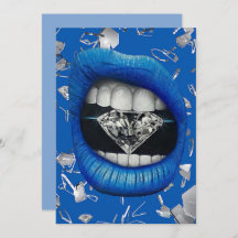 Blauer, zerbrochenes Glas und Diamanten Tasche dan