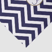 Blauer Zickzack Print Monogram Letter Initial Seidenpapier (Ausschnitt)