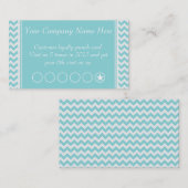 Blauer Zickzack Rabatt-fördernde Lochkarte Treuekarte (Vorne/Hinten)