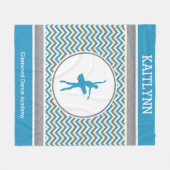 Blauer Zickzack Tänzer personalisiert Fleecedecke (Vorderseite (Horizontal))