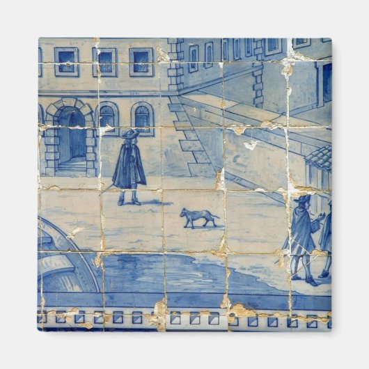 Blauer Ziegelstein Magnet (Vorne)