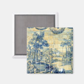 Blauer Ziegelstein Magnet (Vorderseite/Rückseite)