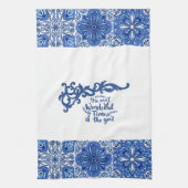 Blauer Ziercharmant, Blumenküche - Geschirrtuch (Vertikal)