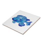 Blauer Zierfisch Tattoo Fliese (Seite)