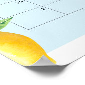 Blauer Zitronenkalender Schätzung des Fälligkeitst Poster (Ecke)