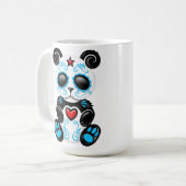 Blauer Zombie-Zuckerpanda Kaffeetasse (Vorderseite Links)