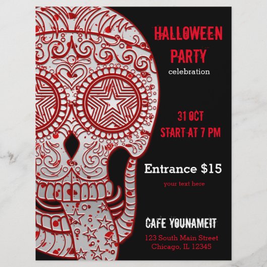 Blauer Zuckerschädel Flyer (Vorne)