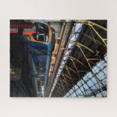 Blauer Zug , am Bahnhof Puzzle (Horizontal)