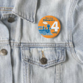 Blauer Zug Geburtsname und orangefarbenes Abzeiche Button (Beispiel)