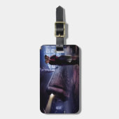 Blauer Zug Gepäckanhänger (Vorderseite vertikal)